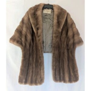 Autumn Haze Emba Natural Brown Mutation Mink Stole Sz S-L?  The m.m.Cohn co.